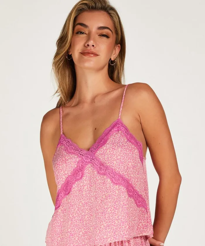 Hunkemller Lace Buttons Top 8211 Pink Pink 8211 Women