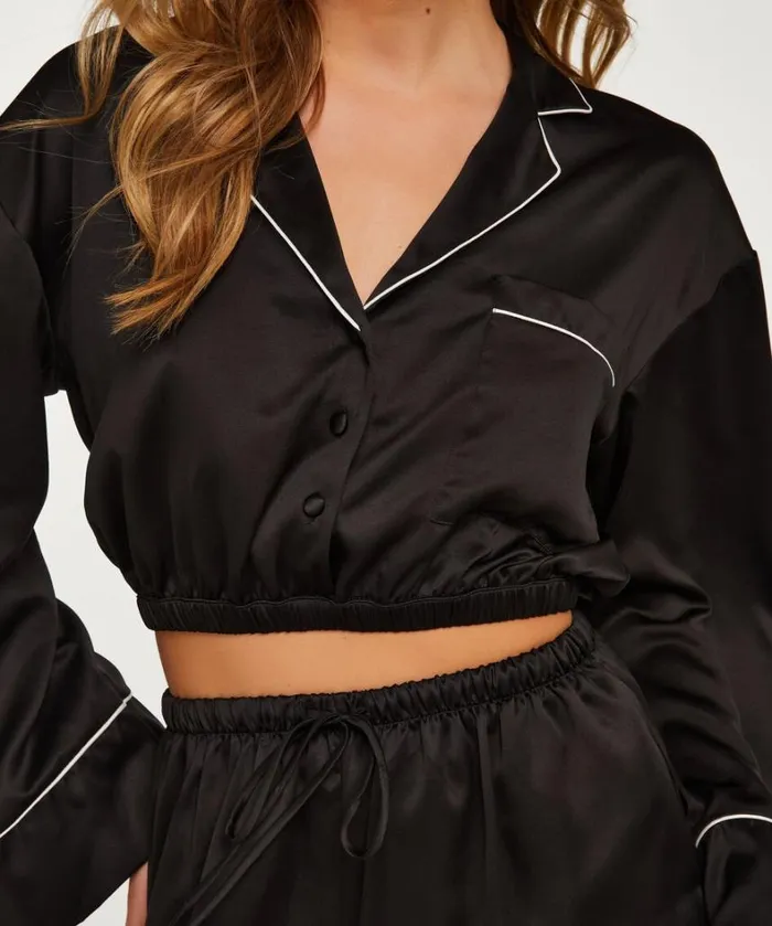 Hunkemller Long Sleeve Cropped Jacket 8211 Black Black 8211 Women Hunkemller Long Sleeve Cropped Jacket 8211 Black Black 8211 Women