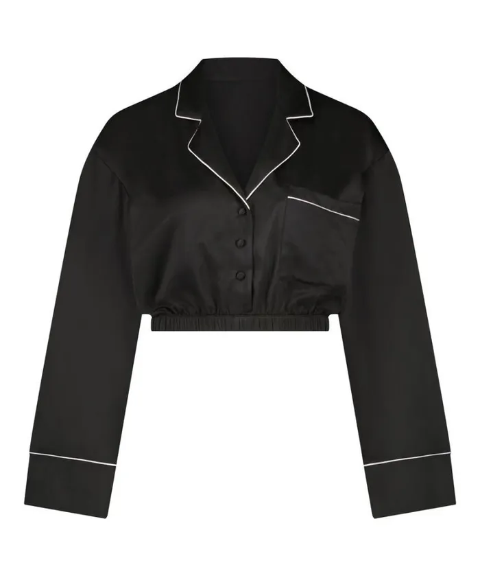 Hunkemller Long Sleeve Cropped Jacket 8211 Black Black 8211 Women Hunkemller Long Sleeve Cropped Jacket 8211 Black Black 8211 Women