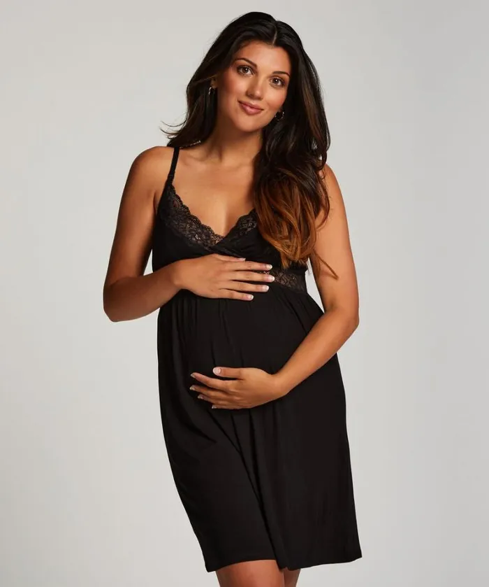 Hunkemller Maternity Lace Slip Dress 8211 Black Black 8211 Women