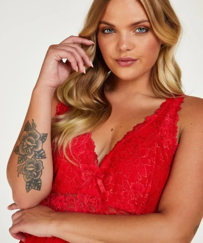 Hunkemller Nora Lace Slip Dress 8211 Red Red 8211 Women Hunkemller Nora Lace Slip Dress 8211 Red Red 8211 Women