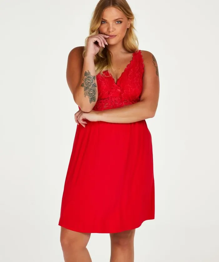 Hunkemller Nora Lace Slip Dress 8211 Red Red 8211 Women Hunkemller Nora Lace Slip Dress 8211 Red Red 8211 Women