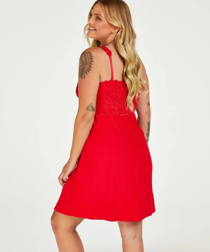 Hunkemller Nora Lace Slip Dress 8211 Red Red 8211 Women Hunkemller Nora Lace Slip Dress 8211 Red Red 8211 Women