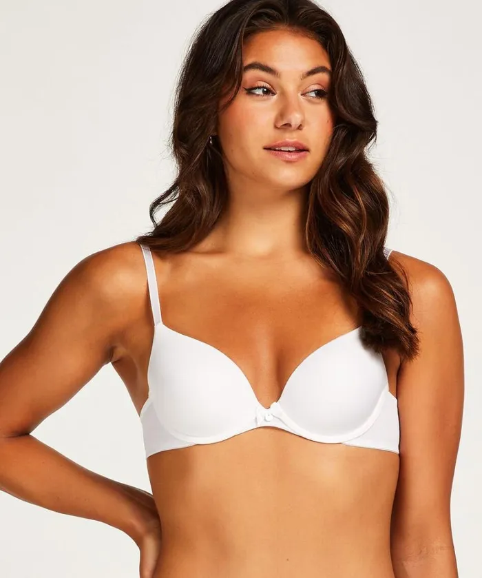 Hunkemller Plunge Padded Underwired Bra 8211 White White 8211 Women