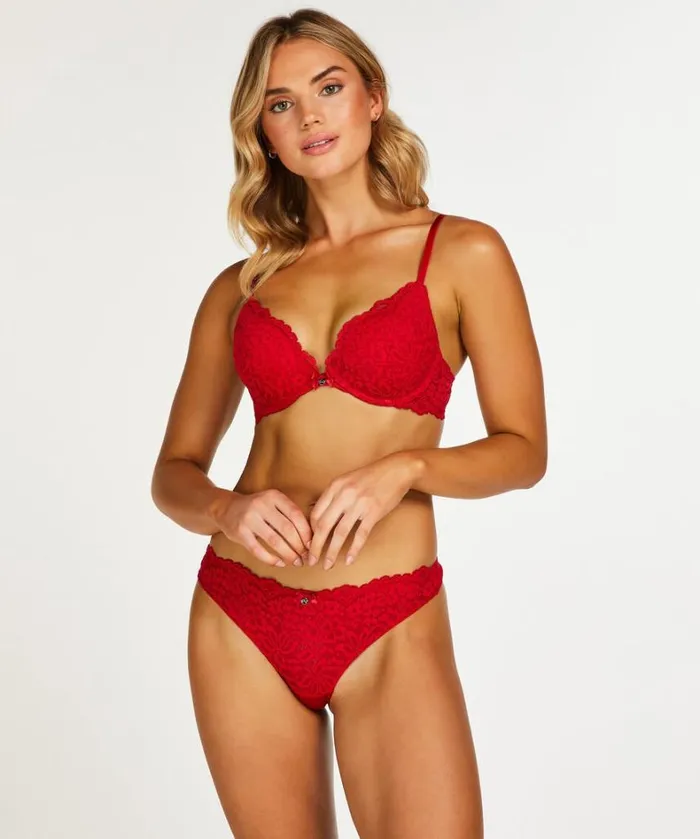 Hunkemller Rose Padded Pushup Bra 8211 Red Red 8211 Women Hunkemller Rose Padded Pushup Bra 8211 Red Red 8211 Women