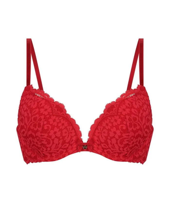 Hunkemller Rose Padded Pushup Bra 8211 Red Red 8211 Women Hunkemller Rose Padded Pushup Bra 8211 Red Red 8211 Women