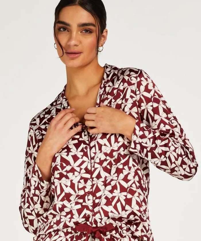 Hunkemller Satin LongSleeved Jacket 8211 Red Red 8211 Women