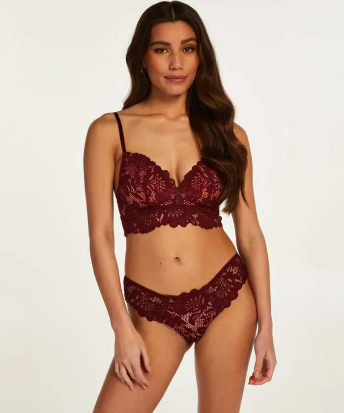 Hunkemller Shiloh Padded Longline NonUnderwired Bra 8211 Red Red 8211 Women