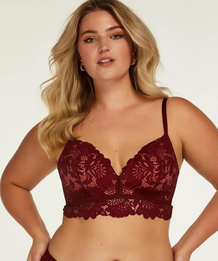Hunkemller Shiloh Padded Longline NonUnderwired Bra 8211 Red Red 8211 Women