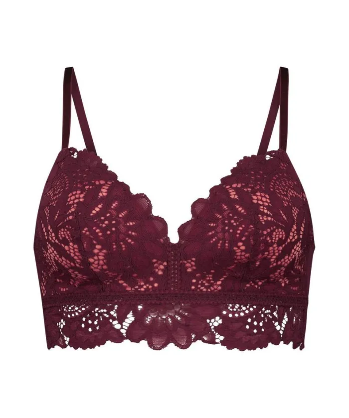 Hunkemller Shiloh Padded Longline NonUnderwired Bra 8211 Red Red 8211 Women