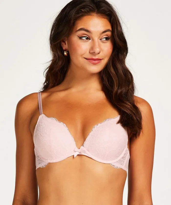 Hunkemller Teddy Padded PushUp Underwired Bra 8211 Pink Pink 8211 Women