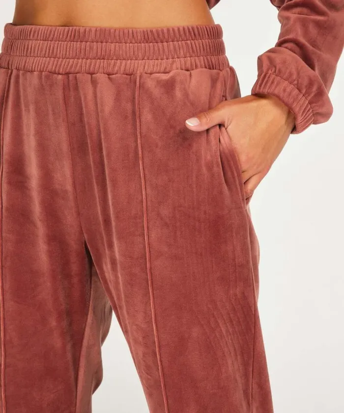 Hunkemller Velour Jogging Pants Pintucked 8211 Brown Brown 8211 Women Hunkemller Velour Jogging Pants Pintucked 8211 Brown Brown 8211 Women