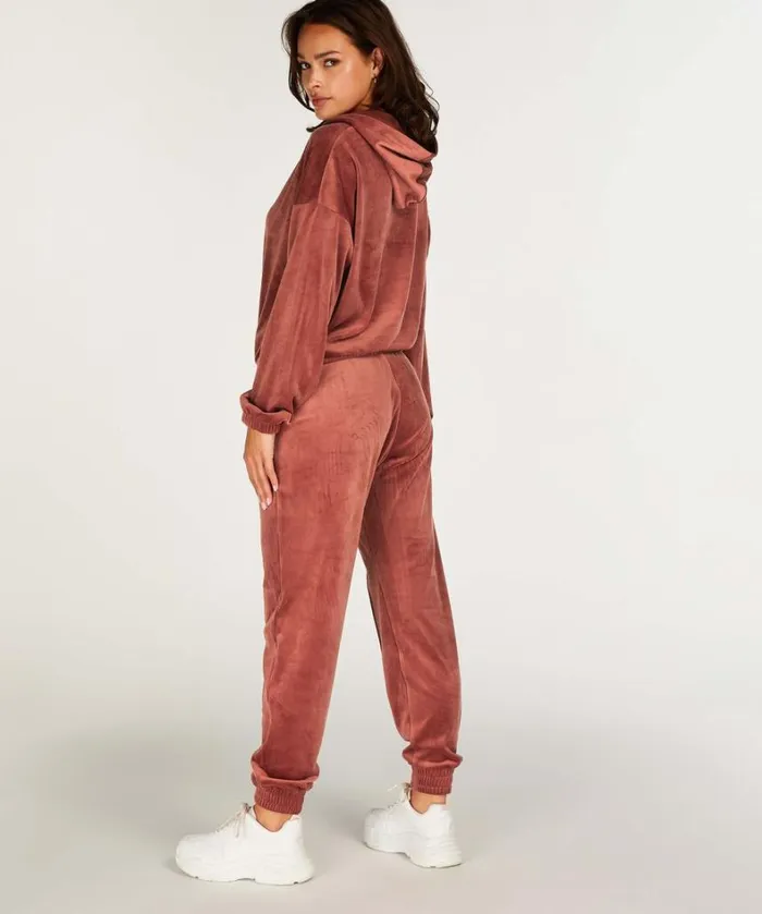 Hunkemller Velour Jogging Pants Pintucked 8211 Brown Brown 8211 Women Hunkemller Velour Jogging Pants Pintucked 8211 Brown Brown 8211 Women