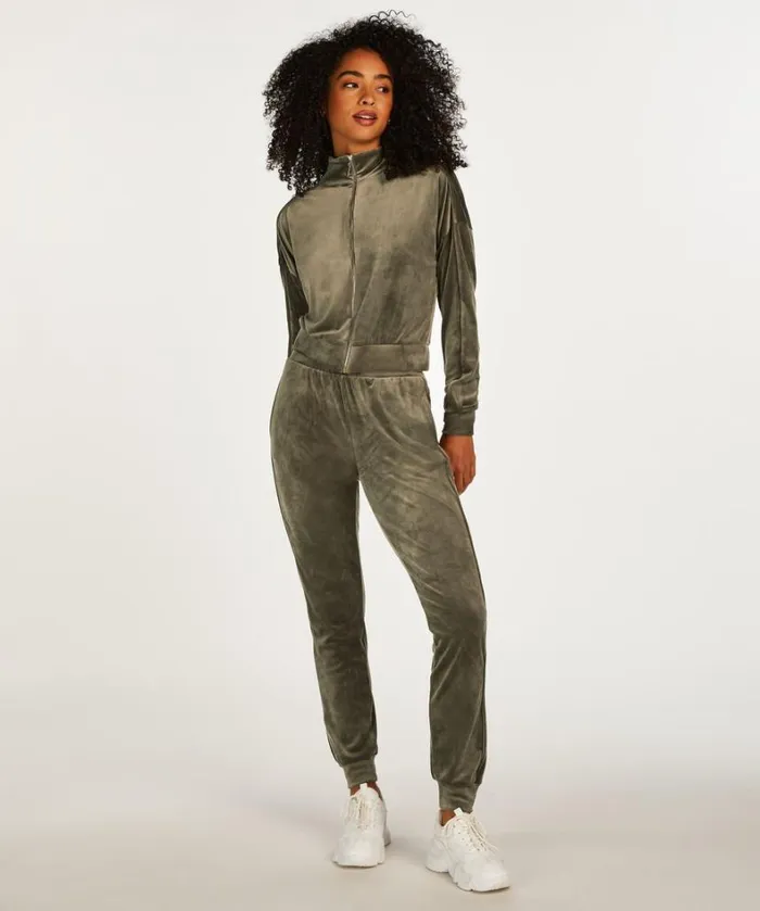Hunkemller Velours Jogging Pants 8211 Green Green 8211 Women