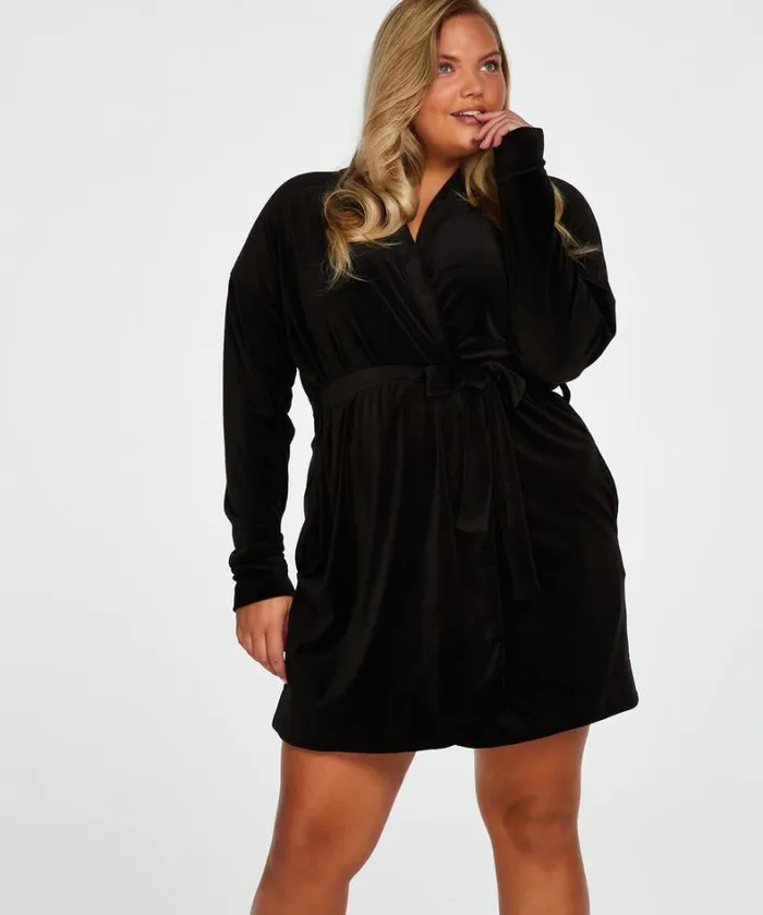 Hunkemller Velvet Bathrobe 8211 Black Black 8211 Women Hunkemller Velvet Bathrobe 8211 Black Black 8211 Women