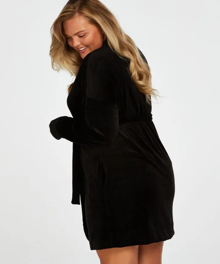 Hunkemller Velvet Bathrobe 8211 Black Black 8211 Women Hunkemller Velvet Bathrobe 8211 Black Black 8211 Women
