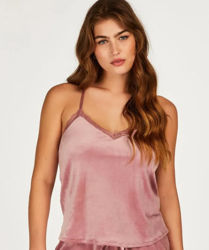 Hunkemller Velvet Lace Cami 8211 Pink Pink 8211 Women
