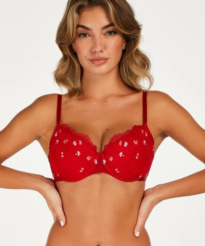 Hunkemller Violet Padded Underwired Bra 8211 Red 8211 Women