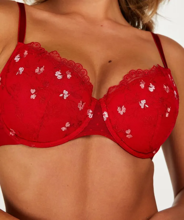 Hunkemller Violet Padded Underwired Bra 8211 Red 8211 Women Hunkemller Violet Padded Underwired Bra 8211 Red 8211 Women