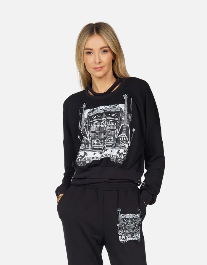 Indigo Rock Truck Black Women Lauren Moshi Long Sleeve