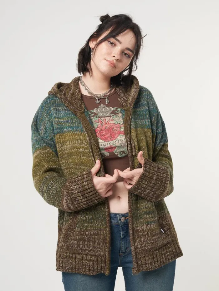Iris Oversized Knitted ZipUp Hoodie Women Minga London Knitwear