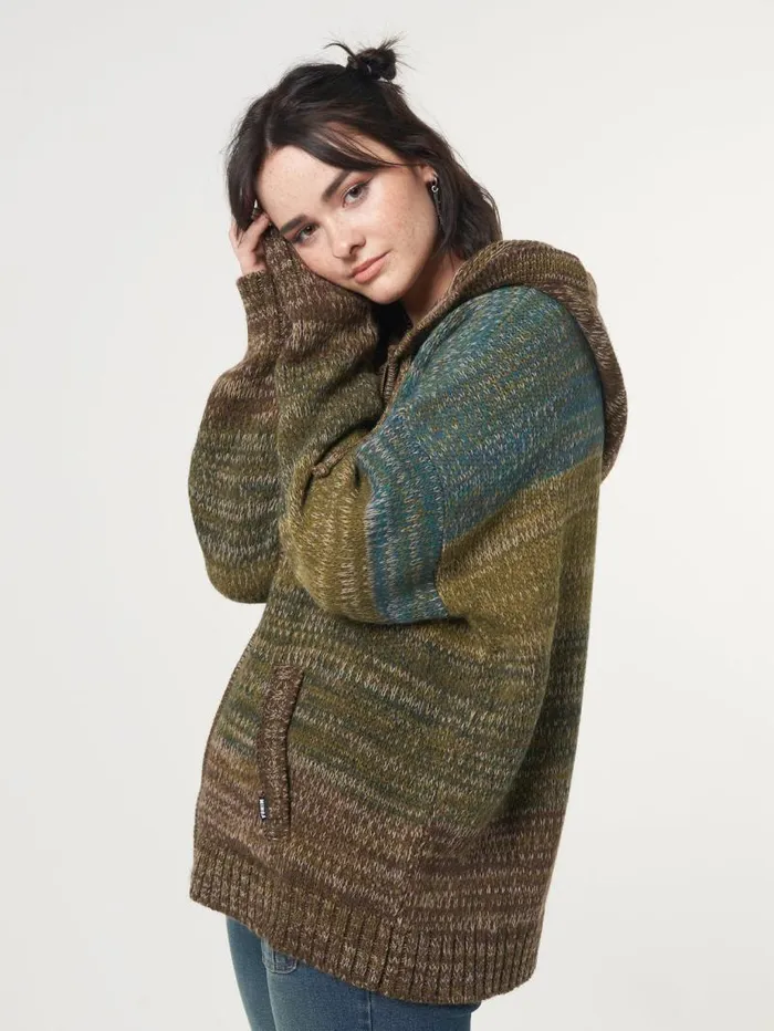 Iris Oversized Knitted ZipUp Hoodie Women Minga London Knitwear