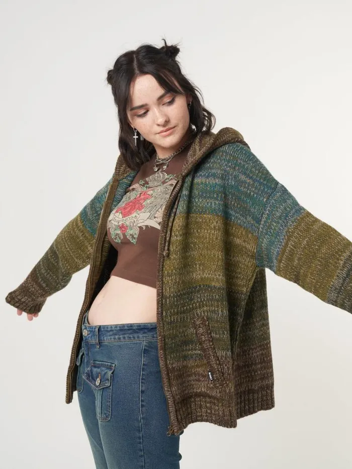 Iris Oversized Knitted ZipUp Hoodie Women Minga London Knitwear