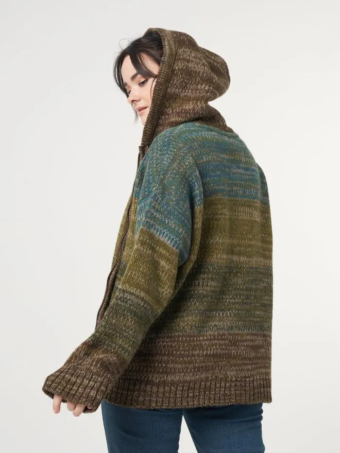 Iris Oversized Knitted ZipUp Hoodie Women Minga London Knitwear