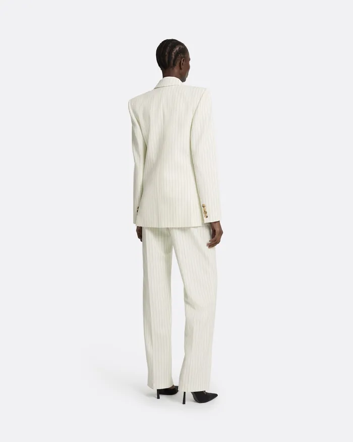 Jackets and Coats Ellan Ivory Pinstripe Jacket Ivory Pinstripe Safiyaa Women