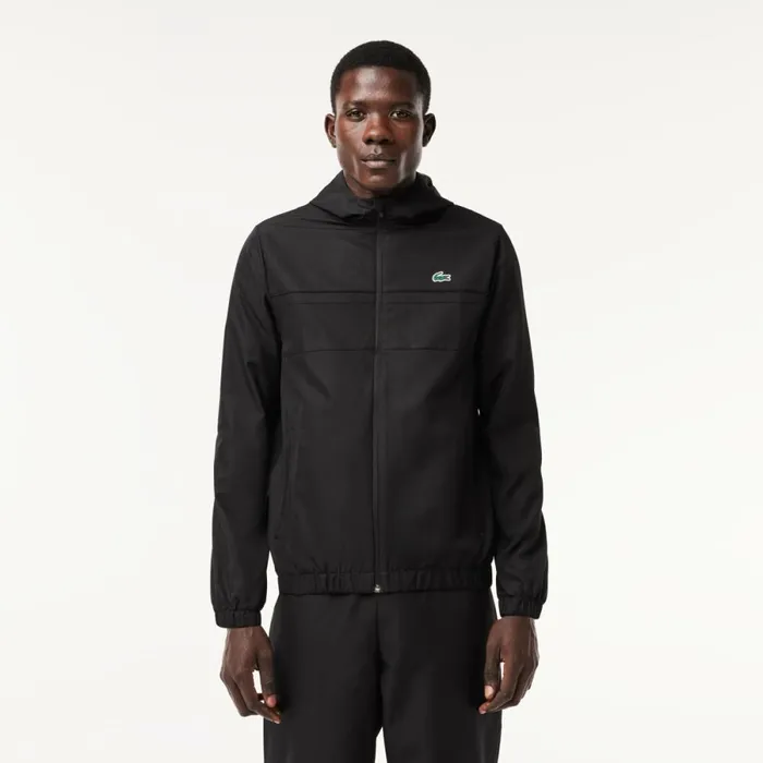 Jackets and Coats Men Lacoste Men039s Water Repellent ZipUp Tennis Jacket Black 8vm