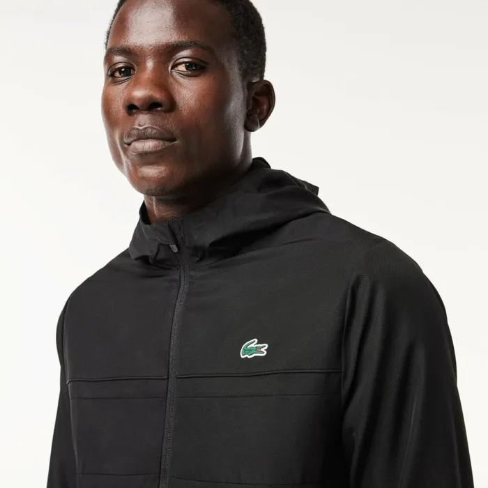 Jackets and Coats Men Lacoste Men039s Water Repellent ZipUp Tennis Jacket Black 8vm
