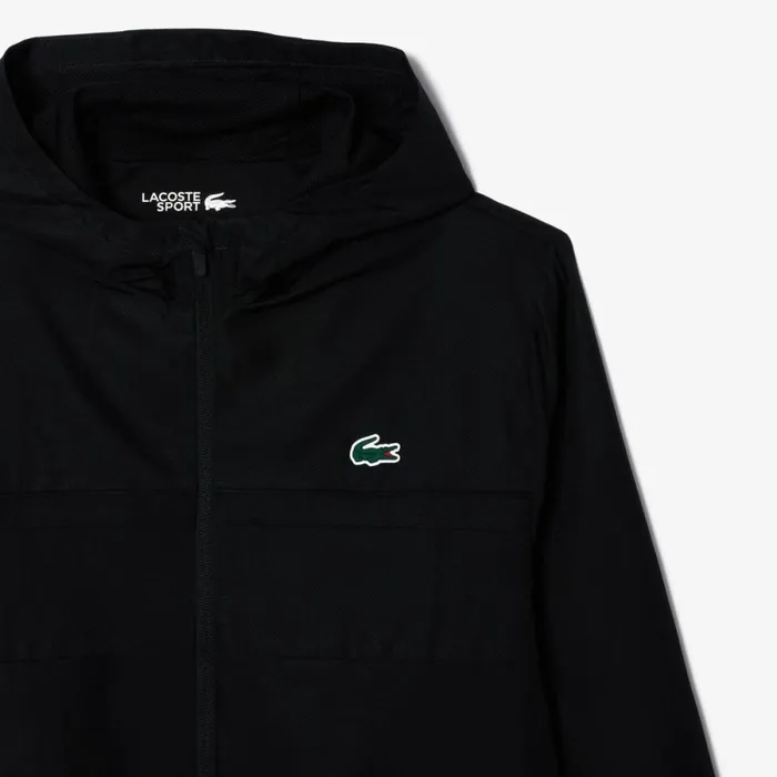 Jackets and Coats Men Lacoste Men039s Water Repellent ZipUp Tennis Jacket Black 8vm
