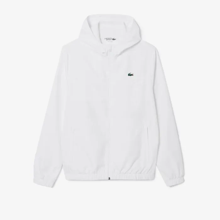 Jackets and Coats Men Lacoste Men039s Water Repellent ZipUp Tennis Jacket White Z92