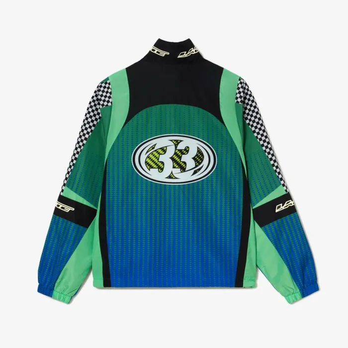 Jackets and Coats Men Lacoste Mens Ombr Checkerboard Track Jacket Green Blue Chy