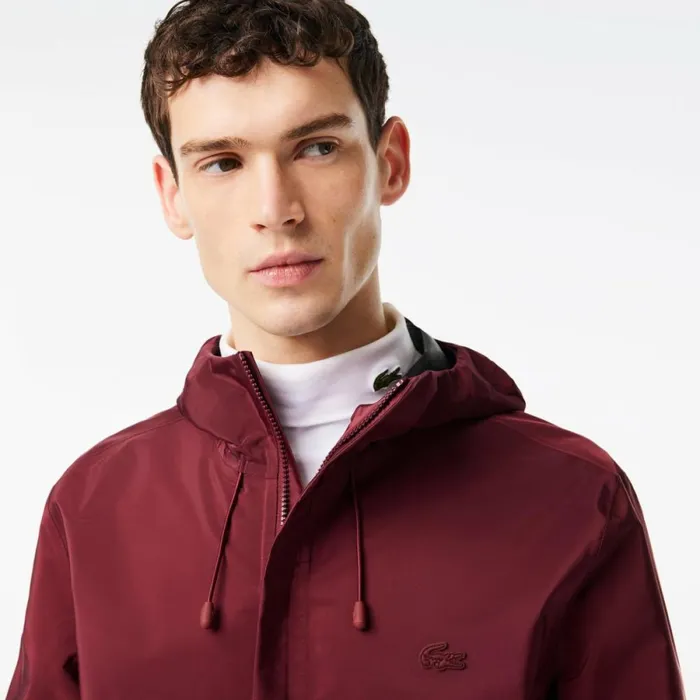 Jackets and Coats Men Lacoste Mens Waterproof Track Jacket Bordeaux Yup