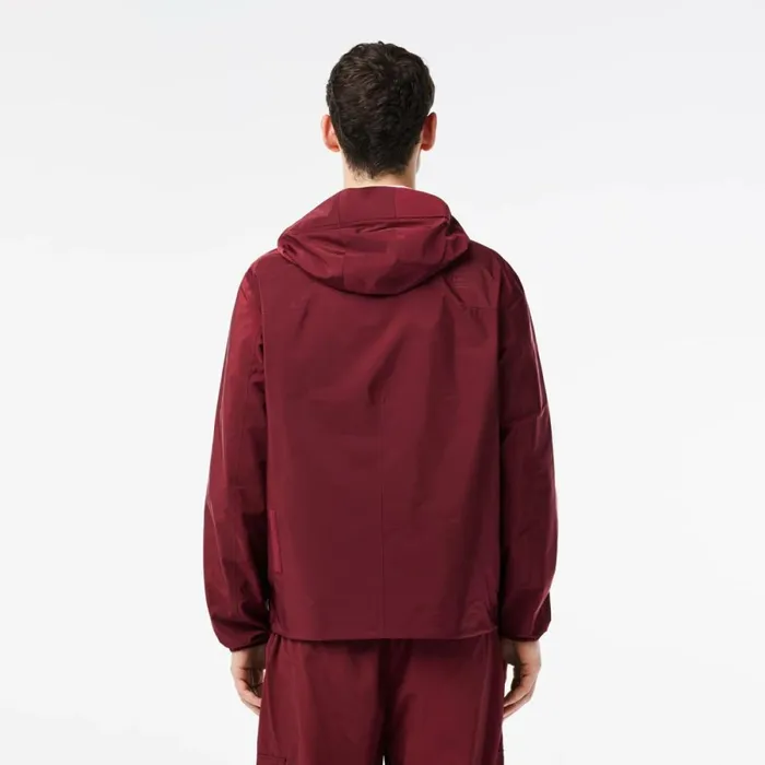 Jackets and Coats Men Lacoste Mens Waterproof Track Jacket Bordeaux Yup