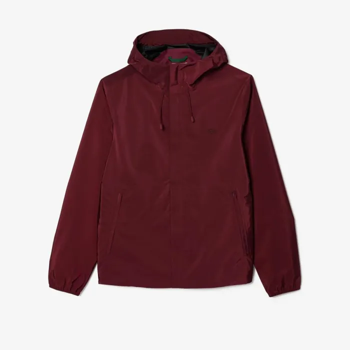Jackets and Coats Men Lacoste Mens Waterproof Track Jacket Bordeaux Yup