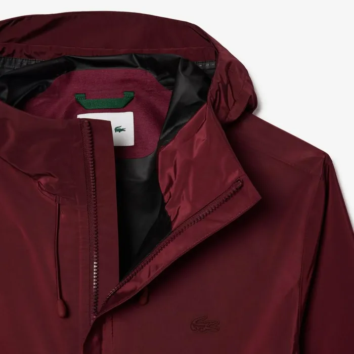 Jackets and Coats Men Lacoste Mens Waterproof Track Jacket Bordeaux Yup