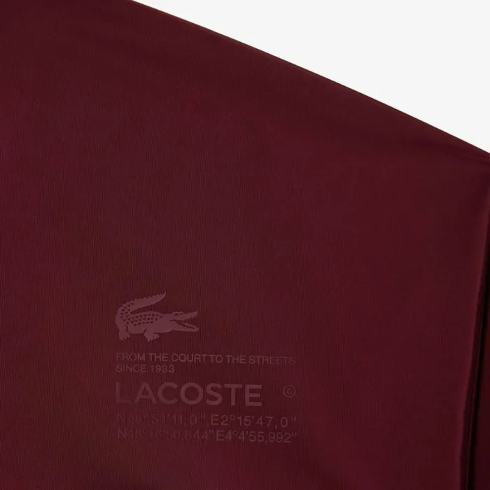 Jackets and Coats Men Lacoste Mens Waterproof Track Jacket Bordeaux Yup