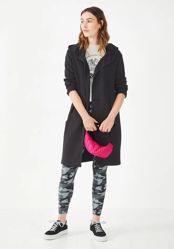 Jackets and Coats Women Hush Adena Hooded Jersey Jacket Black