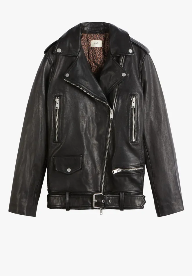 Jackets and Coats Women Hush Oversized Leather Jacket Black