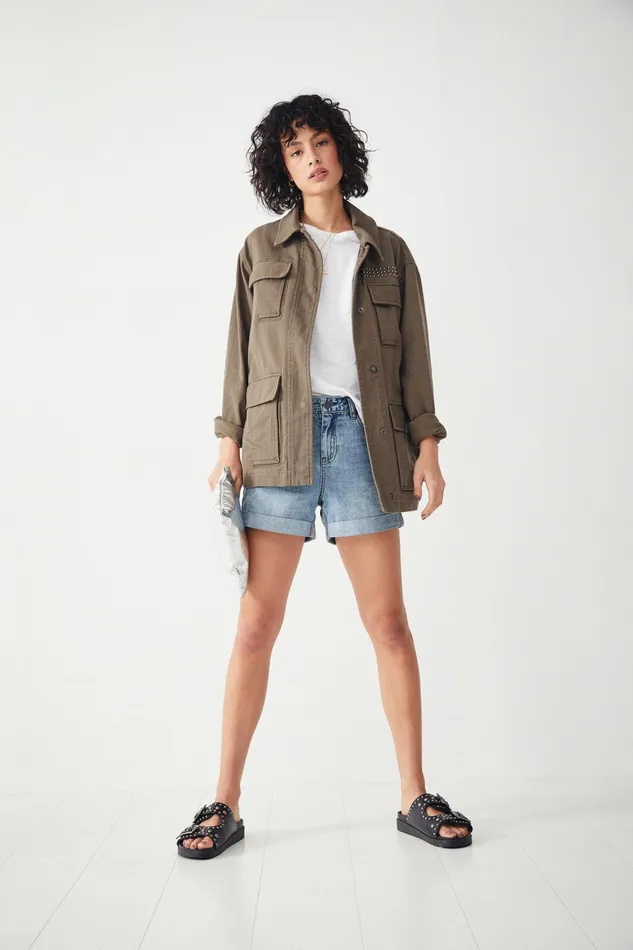 Jackets and Coats Women Hush Reid Cargo Jacket Khaki
