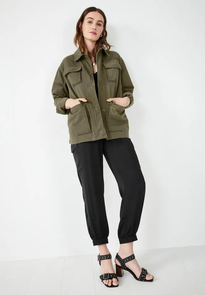 Jackets and Coats Women Hush Reid Cargo Jacket Khaki