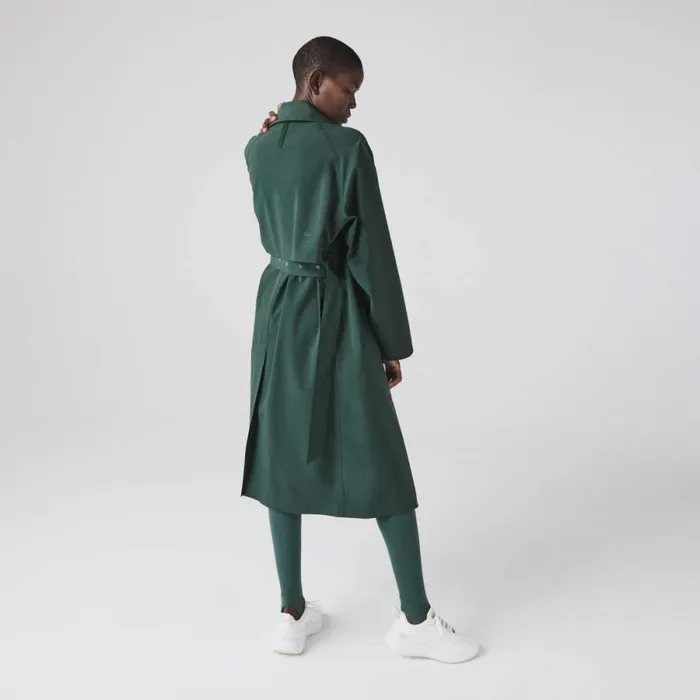 Jackets and Coats Women Lacoste Women039s Oversized Trench Coat Green R89