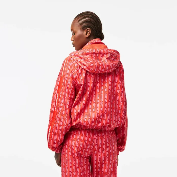 Jackets and Coats Women Lacoste Womens Oversized Track Jacket Orange Red Pink Zi1