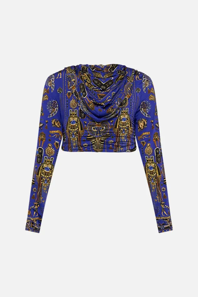JERSEY DRAPE HOOD TOP MY FAIR PHARAOH My Fair Pharaoh Womens Camilla Long Sleeve Tops