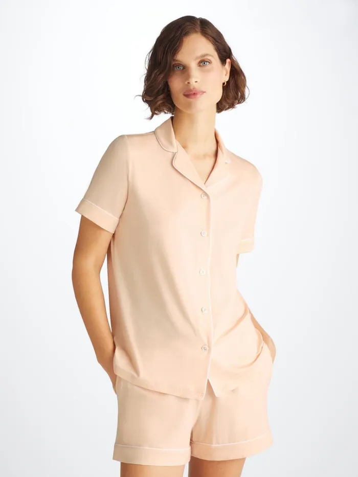 Jersey Pajamas Women Derek Rose Short Pajamas Lara Micro Modal Stretch Cream