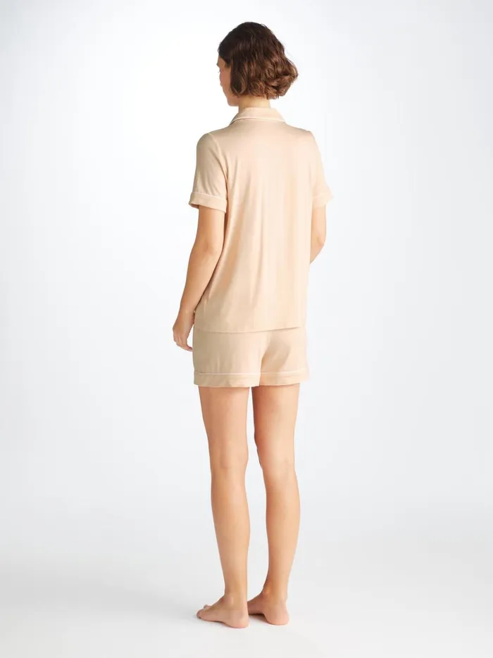 Jersey Pajamas Women Derek Rose Short Pajamas Lara Micro Modal Stretch Cream