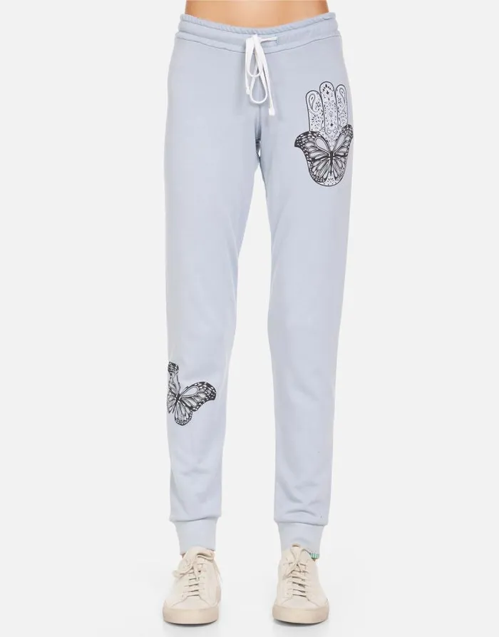 Jess Butterfly Hamsa Dusty Blue Women Lauren Moshi Long Sweatpants