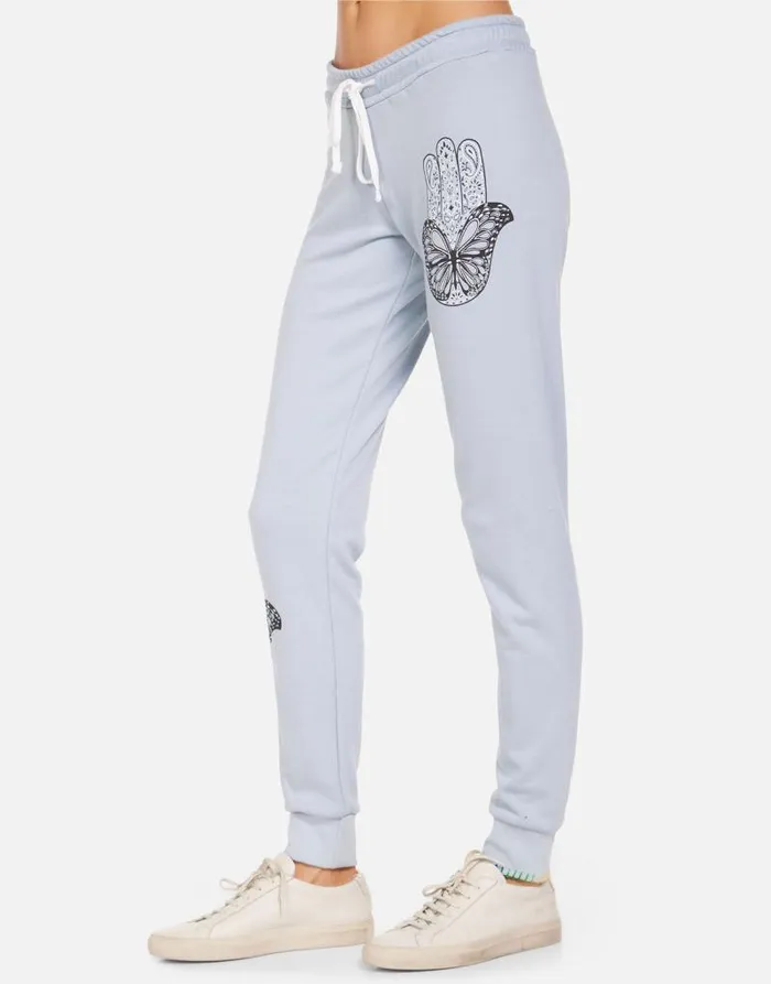 Jess Butterfly Hamsa Dusty Blue Women Lauren Moshi Long Sweatpants